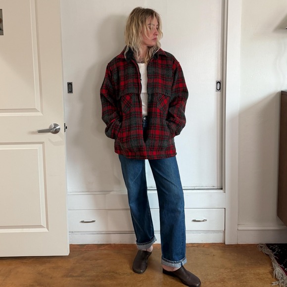 Vintage Johnson Woolen Mills Red plaid wool jacket - Picture 6 of 6